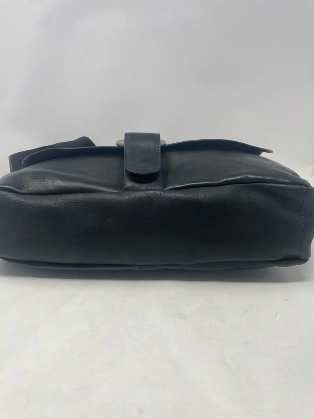 David King East/West 1/2 Flap Leather Messenger Bag